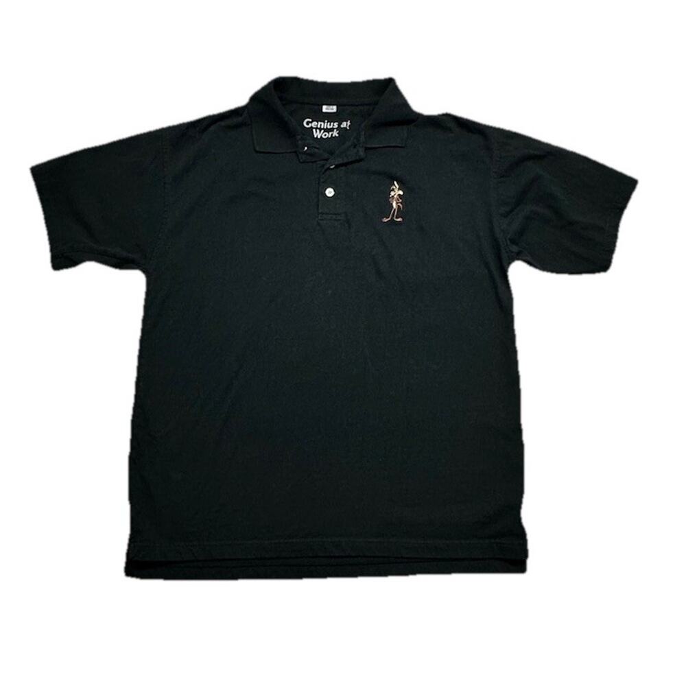 Vintage Warner Brothers Mens Size M Wile E Coyote Genius at Work Polo Shirt